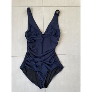 J. Crew Swim One Piece Swimsuit Ruched Plunge Swimwear